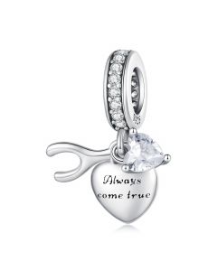 Wishbone Charm, For Pandora Charm Bracelet, Charms for Pandora Bracelet, Fit Pandora Charms, 925 Sterling Silver Charms
