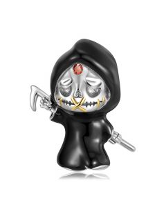 Death Skeleton Skull Charm, 925 Sterling Silver Charms, Charms for Pandora Bracelet, For Pandora Charm Bracelet, Fit Pandora Charms