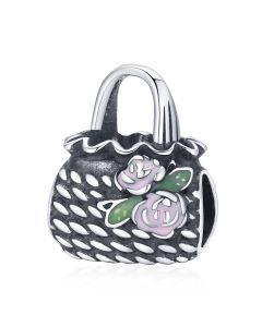 Woven Handbag Charm, For Pandora Charm Bracelet, 925 Sterling Silver Charms, Fit Pandora Charms, Charms for Pandora Bracelet