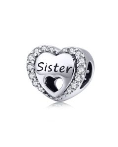 Love Sister Charm, For Pandora Charm Bracelet, Charms for Pandora Bracelet, Fit Pandora Charms, 925 Sterling Silver Charms