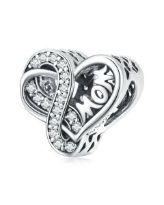 Infinite Love MOM Charm, Charms for Pandora Bracelet, For Pandora Charm Bracelet, Fit Pandora Charms, 925 Sterling Silver Charms
