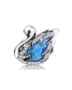Blue Swan Zircon Charm, Fit Pandora Charms, Charms for Pandora Bracelet, 925 Sterling Silver Charms, For Pandora Charm Bracelet