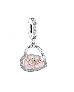 Couple Polar Bear Charm, For Pandora Charm Bracelet, Fit Pandora Charms, Charms for Pandora Bracelet, 925 Sterling Silver Charms