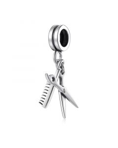 Scissors and Comb Charm, Hairdressing Tool Charm, Charms for Pandora Bracelet, Fit Pandora Charms, 925 Sterling Silver Charms