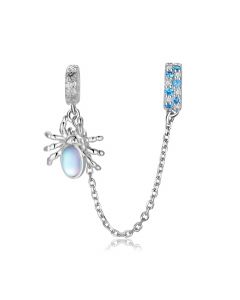 Spider Safety Chain Charm, For Pandora Charm Bracelet, Fit Pandora Charms, 925 Sterling Silver Charms, Charms for Pandora Bracelet