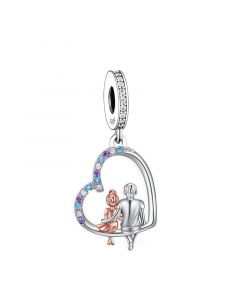 Father and Daughter Best Friends Forever Charm, Charms for Pandora Bracelet, 925 Sterling Silver Charms, Fit Pandora Charms