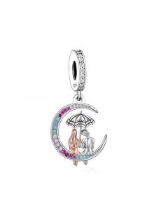 Sisters Under Umbrella Charm, Sisters Best Friends Charm, 925 Sterling Silver Charms, Charms for Pandora Bracelet, Fit Pandora Charms
