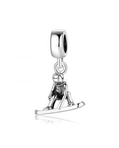 Skiing Charm, For Pandora Charm Bracelet, Fit Pandora Charms, Charms for Pandora Bracelet, 925 Sterling Silver Charms