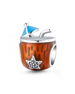 Coconut Cocktail Charm, For Pandora Charm Bracelet, Charms for Pandora Bracelet, 925 Sterling Silver Charms, Fit Pandora Charms