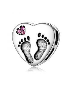 Baby Footprint Clip Charm, Fit Pandora Charms, Charms for Pandora Bracelet, For Pandora Charm Bracelet, 925 Sterling Silver Charms
