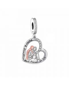 Father and Daughter Best Friends Charm, Charms for Pandora Bracelet, 925 Sterling Silver Charms, For Pandora Charm Bracelet