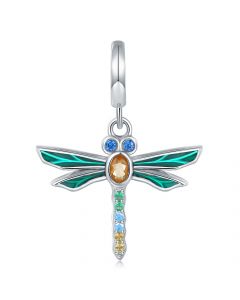 Colorful Dragonfly Charm, 925 Sterling Silver Charms, Charms for Pandora Bracelet, Fit Pandora Charms, For Pandora Charm Bracelet