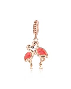 Flamingo Bird Mother and Child Charm, Charm for Pandora Bracelet, Fit Pandora Charms, 925 Sterling Silver Charms, For Pandora Charm Bracelet