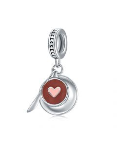 Coffee Cup with Spoon Charm, 925 Sterling Silver Charms, Charms for Pandora Bracelet, For Pandora Charm Bracelet, Fit Pandora Charms