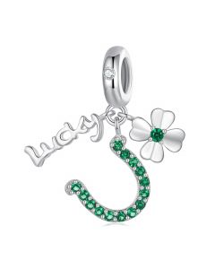 Lucky Four-leaf Clover Charm, For Pandora Charm Bracelet, Fit Pandora Charms, 925 Sterling Silver Charms, Charms for Pandora Bracelet