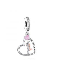 Father and Daughter I Love You to The Moon and Back Charm, Fit Pandora Charms, Charms for Pandora Bracelet, 925 Sterling Silver Charms