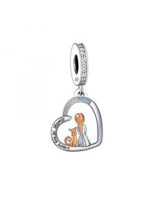 Cat Always in My Heart Charm, For Pandora Charm Bracelet, Charms for Pandora Bracelet, 925 Sterling Silver Charms, Fit Pandora Charms