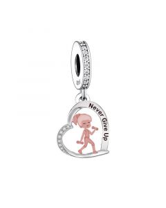 Girl Making Fitness Charm, For Pandora Charm Bracelet, 925 Sterling Silver Charms, Charms for Pandora Bracelet, Fit Pandora Charms