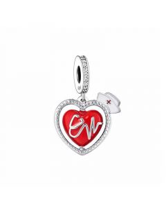 Red Heart Stethoscope with Nurse Hat Charm, Charms for Pandora Bracelet, Fit Pandora Charms, 925 Sterling Silver Charms