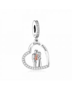 Dad Mum Baby Family Forever Charm, Fit Pandora Charms, 925 Sterling Silver Charms, Charms for Pandora Bracelet, For Pandora Charm Bracelet