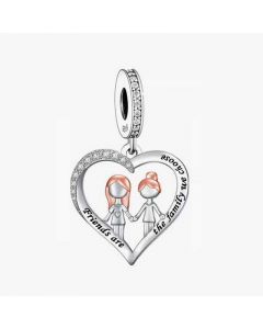 Friends Are the Family We Choose Charm, 925 Sterling Silver Charms, Fit Pandora Charms, Charms for Pandora Bracelet