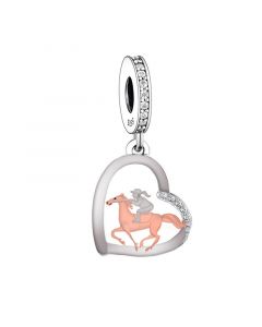 Girl Riding a Race Horse Charm, For Pandora Charm Bracelet, 925 Sterling Silver Charms, Fit Pandora Charms, Charms for Pandora Bracelet