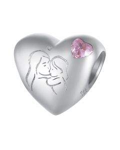 Mon and Baby Heart Charm, 925 Sterling Silver Charms, Fit Pandora Charms, For Pandora Charm Bracelet, Charms for Pandora Bracelet