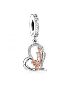 Lovers Heart Charm, Fit Pandora Charms, 925 Sterling Silver Charms, Charms for Pandora Bracelet, For Pandora Charm Bracelet