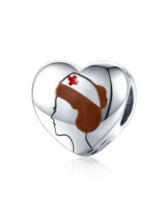 Engraving Nurse and Doctor Heart Charm, Medical Staff Charm, Fit Pandora Charms, Charms for Pandora Bracelet, 925 Sterling Silver Charms