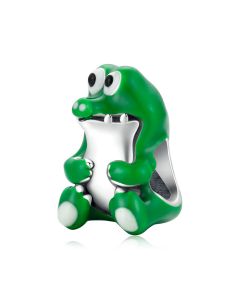 Green Enamel Crocodile Charm, For Pandora Charm Bracelet, Charms for Pandora Bracelet, 925 Sterling Silver Charms, Fit Pandora Charms