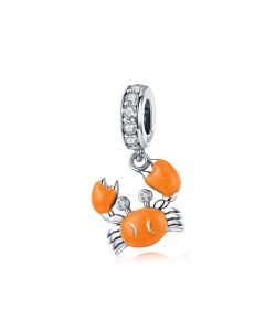 Summer Crab Charm, 925 Sterling Silver Charms, For Pandora Charm Bracelet, Fit Pandora Charms, Charms for Pandora Bracelet