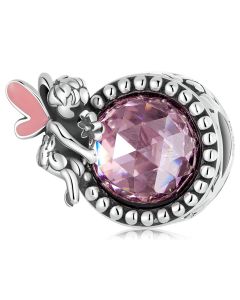 Fairy Angel with Sparkling Stone Charm, 925 Sterling Silver Charms, Charms for Pandora Bracelet, Fit Pandora Charms