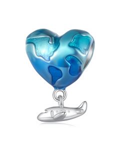 I Love Travel Charm, Charms for Pandora Bracelet, Fit Pandora Charms, 925 Sterling Silver Charms, For Pandora Charm Bracelet