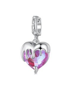 Melting Maiden Heart Charm, 925 Sterling Silver Charms, Charms for Pandora Bracelet, Fit Pandora Charms, For Pandora Charm Bracelet