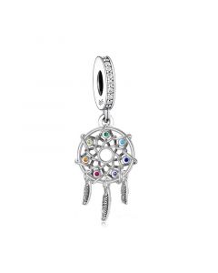Celtic Knot Feather Dreamcatcher Charm, Charms for Pandora Bracelet, Fit Pandora Charms, 925 Sterling Silver Charms