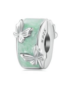 Green Butterfly Clip Charm, Fit Pandora Charms, For Pandora Charm Bracelet, Charms for Pandora Bracelet, 925 Sterling Silver Charms