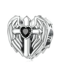 Guardian of Faith Heart Charm, For Pandora Charm Bracelet, Charms for Pandora Bracelet, 925 Sterling Silver Charms, Fit Pandora Charms
