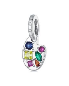 Colorful Palette Dangle Charm, For Pandora Charm Bracelet, 925 Sterling Silver Charms, Charms for Pandora Bracelet, Fit Pandora Charms