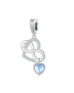Sister Forever Infinite Love Heart Charm, 925 Sterling Silver Charms, Charms for Pandora Bracelet, Fit Pandora Charms