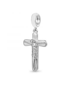 Jesus and the Cross Crucifix Bible Prayer Charm, Charms for Pandora Bracelet, Fit Pandora Charms, 925 Sterling Silver Charms