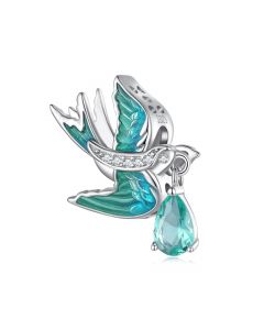 Flying Swallow Charm, Charms for Pandora Bracelet, For Pandora Charm Bracelet, Fit Pandora Charms, 925 Sterling Silver Charms