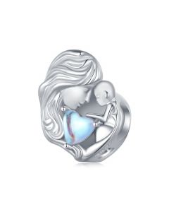 Mother and Child Heart Charm, 925 Sterling Silver Charms, Charms for Pandora Bracelet, For Pandora Charm Bracelet, Fit Pandora Charms