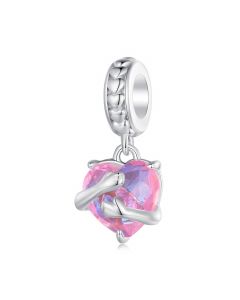 Embrace Pink Heart Charm, Charms for Pandora Bracelet, Fit Pandora Charms, 925 Sterling Silver Charms, For Pandora Charm Bracelet