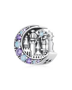 Moonlight Castle Charm, Fit Pandora Charms, For Pandora Charm Bracelet, Charms for Pandora Bracelet, 925 Sterling Silver Charms