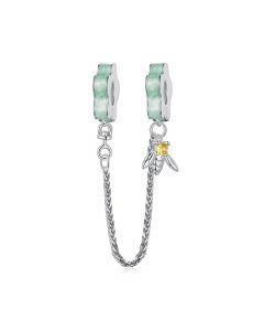 Bee Safety Chain Charm, 925 Sterling Silver Charms, Fit Pandora Charms, Charms for Pandora Bracelet, For Pandora Charm Bracelet