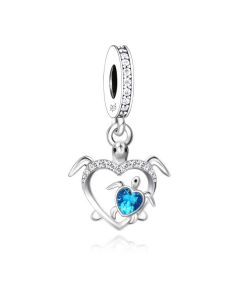 Turtle Mother and Child Pendant Charm, Fit Pandora Charms, Charms for Pandora Bracelet, 925 Sterling Silver Charms