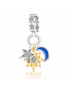 Moon Sun Star , For Pandora Charm Bracelet, Charms for Pandora Bracelet, Fit Pandora Charms, 925 Sterling Silver Charms