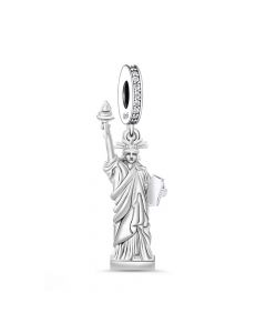 New York Statue of Liberty With Torch and Book Charm, Charms for Pandora Bracelet, 925 Sterling Silver Charms, Fit Pandora Charms