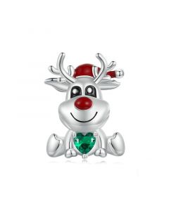 Chrismas Santa Claus's Reindeer Charm , 925 Sterling Silver Charms, Charms for Pandora Bracelet, Fit Pandora Charms