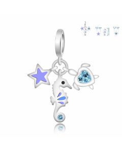 Ocean Animal Star Seahorse Turtle Charm, Fit Pandora Charms, Charms for Pandora Bracelet, 925 Sterling Silver Charms